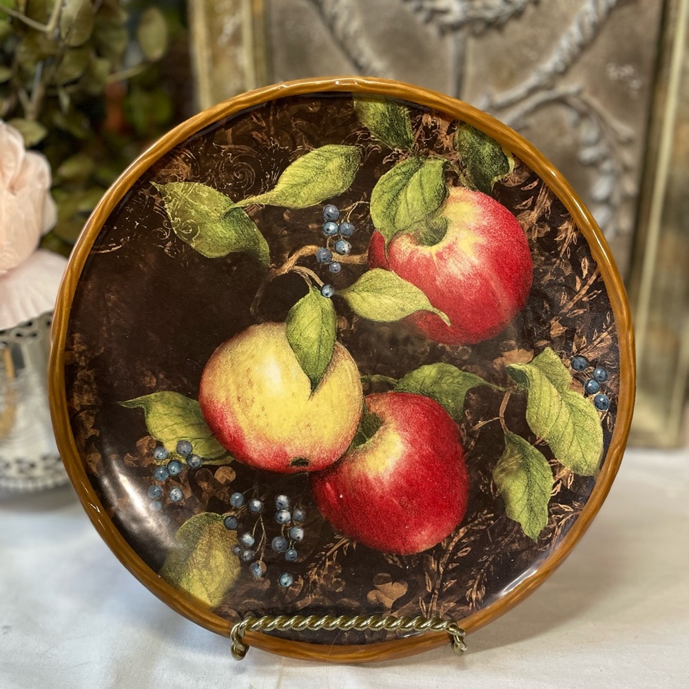 Certified International botanical fruit plate French Country farmhouse